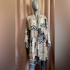 Lily by Firmiana XL Kimono GUC Vintage-inspired,Patchwork print, bohemian,